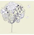 hand drawn tree sketch vector image