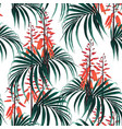 seamless tropical pattern with palm leaves vector image