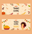 set holiday banners for thanksgiving day vector image