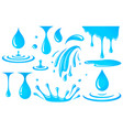 set water elements drop and splash vector image