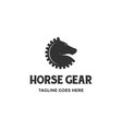 simple horse stallion head with gear cog machine vector image