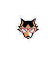 husky dog geek logo vector image vector image