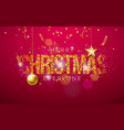 merry christmas on shiny bright vector image