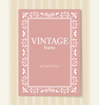 vintage frame retro style ornamental graphic decor vector image