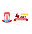 4th july with usa flag independence day banner vector image