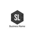 initial letter sl logo template design vector image