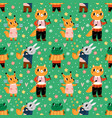 seamless animals musicians cartoon forest vector image