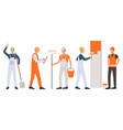 set builders foreman painters and handymen vector image vector image