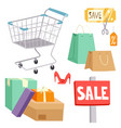shopping supermarket store shop grocery vector image