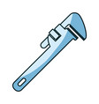 blue shading silhouette of pipe wrench vector image