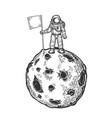 spaceman on planet engraving vector image