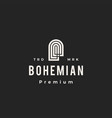 bohemian niche door hipster vintage logo icon vector image