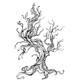 contour of the old tree vector image