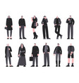modern fashion person wear black clothes stylish vector image vector image