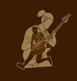 musician playing music together band vector image vector image
