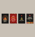 set christmas and new year greeting card vector image vector image