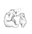 teddy bear mother or father with cub family vector image vector image