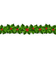 holly berry border with isolated white background vector image