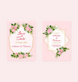 wedding invite card floral golden frame vector image