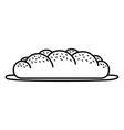 challah bread stroke vector image