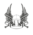 ball in baseball cap and wings vector image vector image