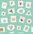 christmas postage stamps seamless background vector image