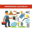 electrician profession infographics poster vector image