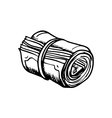roll of money sketch icon vector image vector image