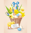 a basket with eggs vector image