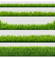 green grass borders set background transparent vector image vector image