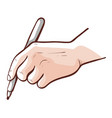 hand holding a pen writing or putting document vector image