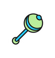 rattle maraca flat color icon isolated on white vector image vector image