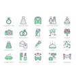 wedding timeline line icons vector image vector image