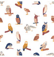 charming seamless pattern featuring adorable owls vector image vector image