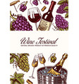 wine poster or vineyard banner sparkling vector image vector image