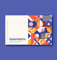 bauhaus inspired banner with square figures vector image