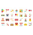 new year party elements flat icon set 2 vector image
