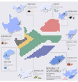 dot and flag map of south africa infographic vector image