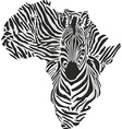 map of africa with the head giraffe vector image vector image