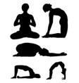 yoga woman gesture silhouette vector image
