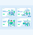 landing page templates concept with cartoon office vector image vector image