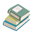 stack of books three books flat design vector image vector image
