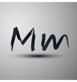 calligraphic hand-drawn marker or ink letter m vector image vector image