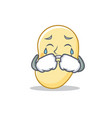 crying soy bean mascot cartoon vector image
