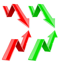 Green and red arrows up and down web shiny icons Vector Image