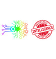 round grunge artificial intelligence badge vector image