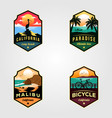 set beach logo travel designs vector image