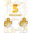 anniversary celebration poster with golden date vector image vector image