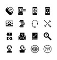 call center and support icon set vector image
