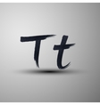 calligraphic hand-drawn marker or ink letter t vector image vector image